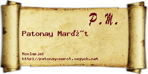 Patonay Marót névjegykártya